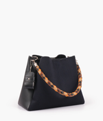 Hala's Suede Handbag With Braided Handle