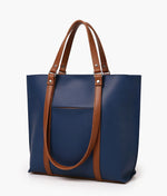 Hala's Blue And Brown Handbag