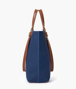 Hala's Blue And Brown Handbag