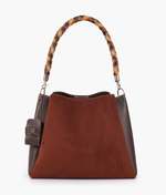 Hala's Suede Handbag With Braided Handle